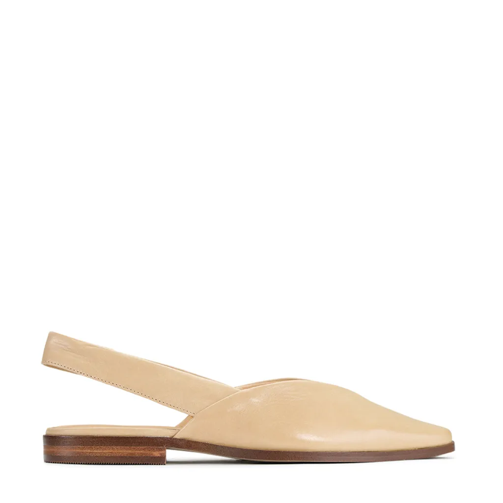 Vine Flat leather Sling Back
