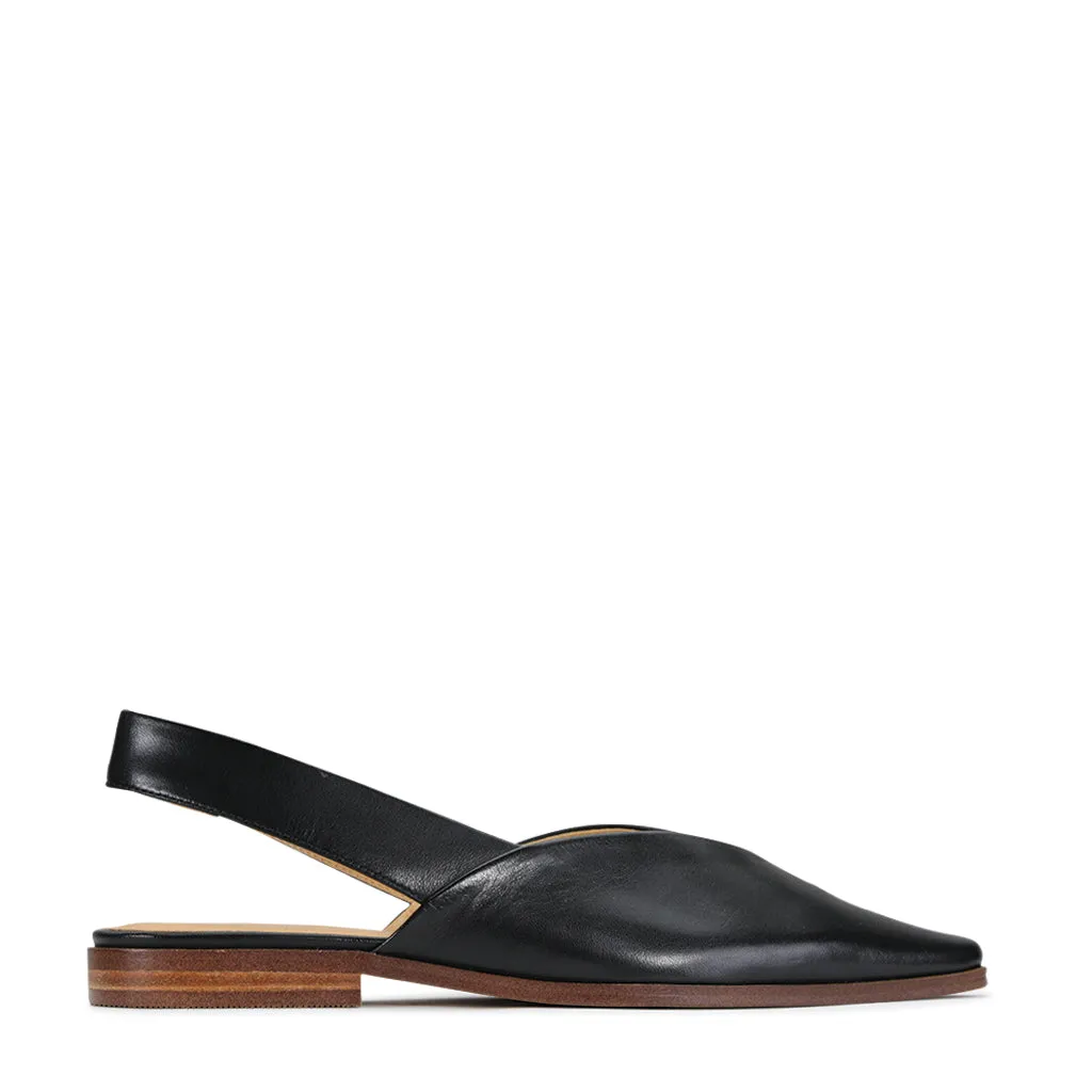 Vine Flat leather Sling Back