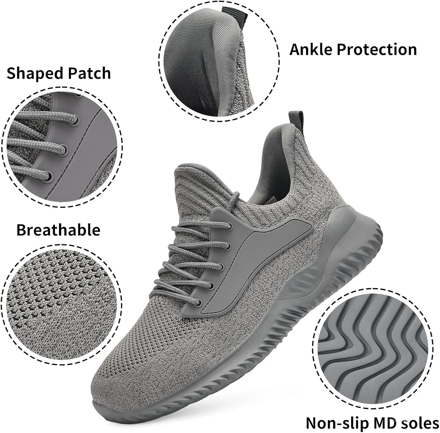 Walking Shoes for Men Sneakers - Slip on Memory Foam Running Tennis Shoes for Athletic Workout Gym Jogging Indoor Outdoor Lightweight Breathable Casual Sneakers