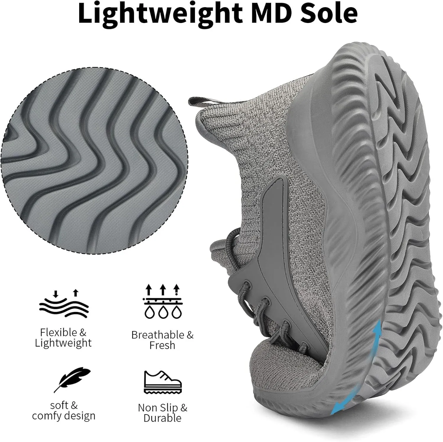 Walking Shoes for Men Sneakers - Slip on Memory Foam Running Tennis Shoes for Athletic Workout Gym Jogging Indoor Outdoor Lightweight Breathable Casual Sneakers