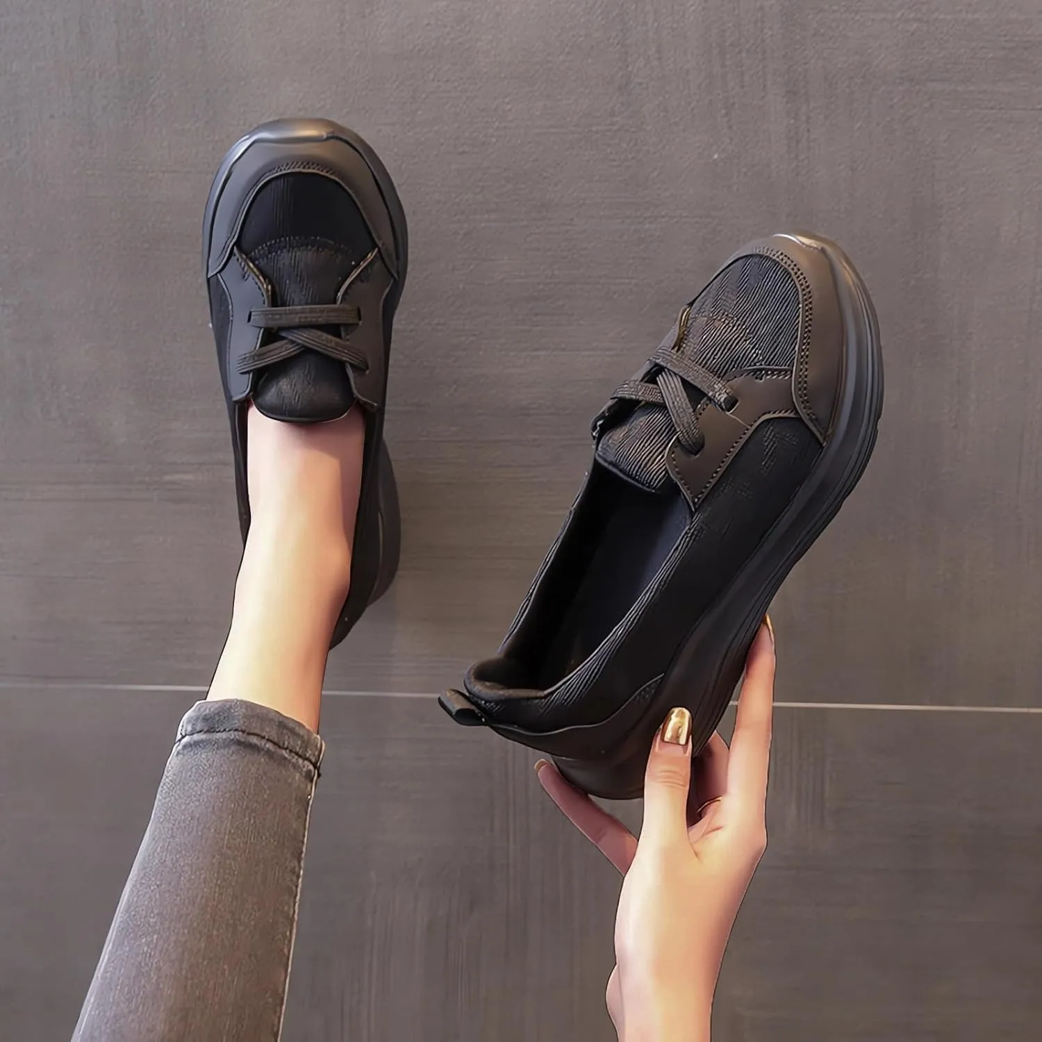 Women Comfy Orthopedic Walking Shoes, 2025 New Women's Breathable Slip On Arch Support Non-Slip Sneakers on Shoes Comfort Wide Width Fit Slip-Ins Boat Casual Soft Sole Low Top Loafers Flats