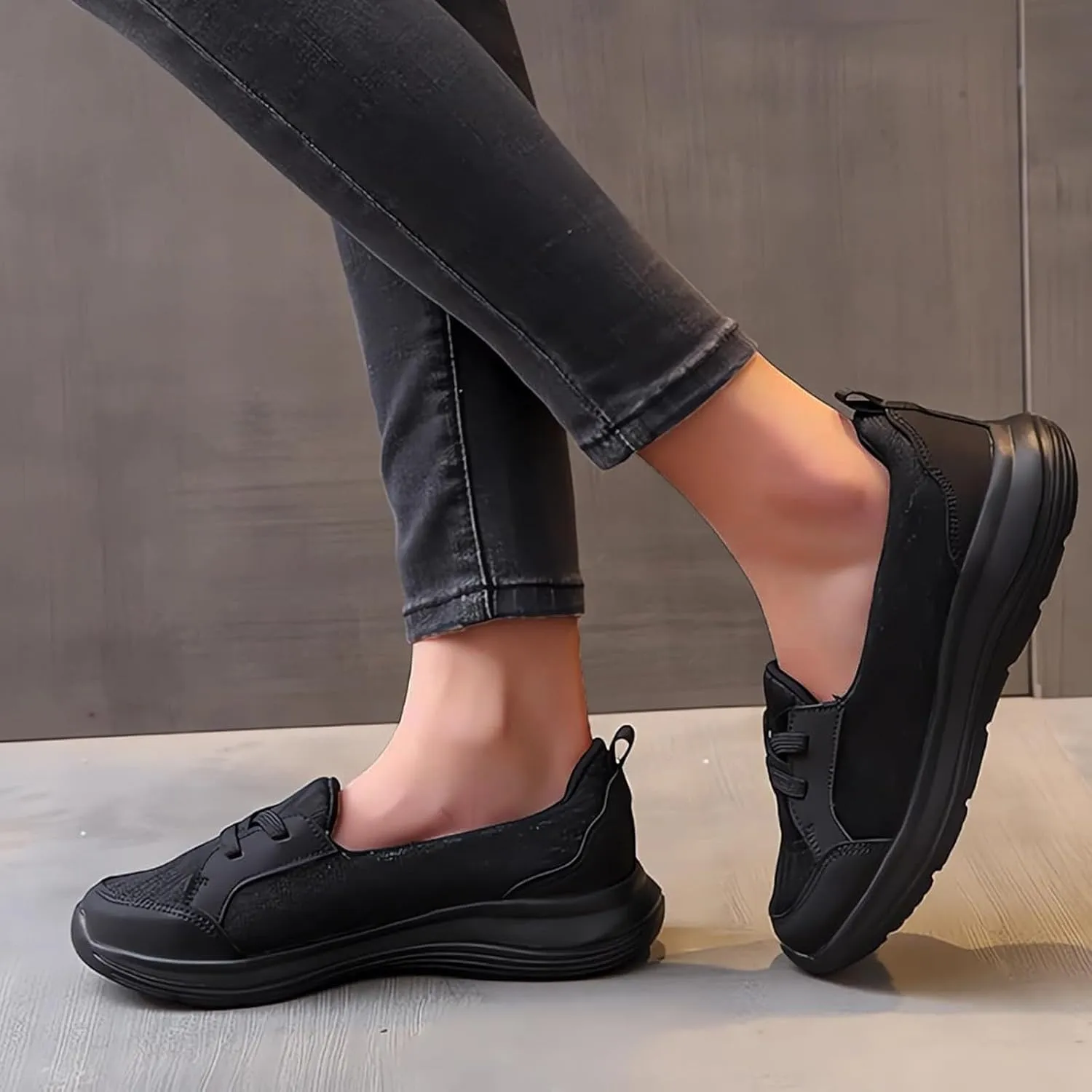 Women Comfy Orthopedic Walking Shoes, 2025 New Women's Breathable Slip On Arch Support Non-Slip Sneakers on Shoes Comfort Wide Width Fit Slip-Ins Boat Casual Soft Sole Low Top Loafers Flats