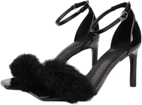 Womens High Heels Stilettos Round Toe Ankle Strap High Heel Sandal