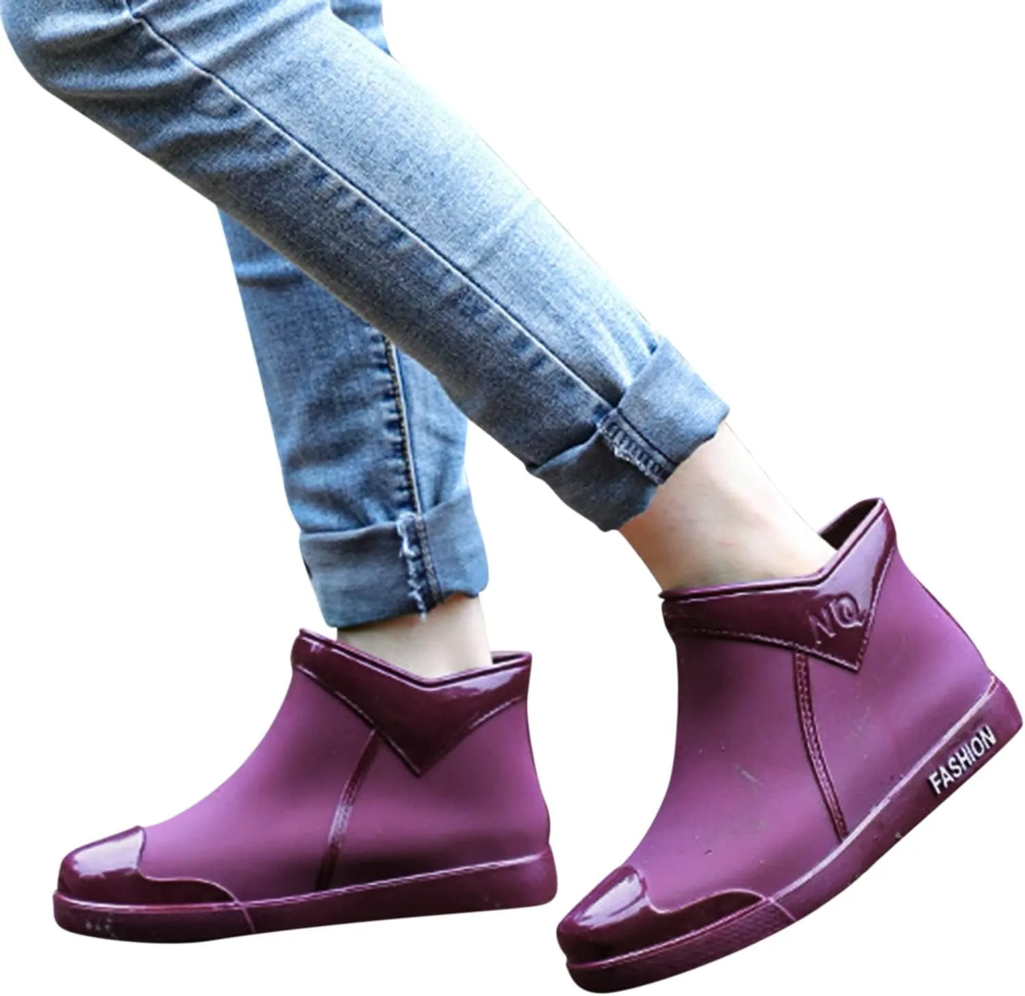 Womens Rain Boots Womens Rubber Boots Colorful Printed Lightweight Anti-Slipping Rain Shoes