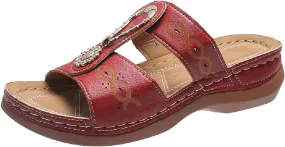 Women's Slide Sandals 2024 Summer Shoes Fashion comfort Soft Width Casual with Arch Support Plantar Fasciitis