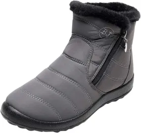 Womens Winter Wide Toe Box Plush Lined Snow Boots Waterproof Non-Slip Ankle Booties
